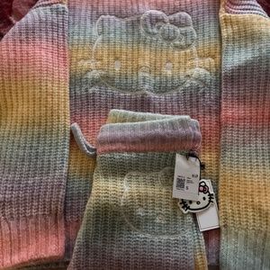 Hello Kitty Embroidery Knitted Sweater and Shorts Set, Size S